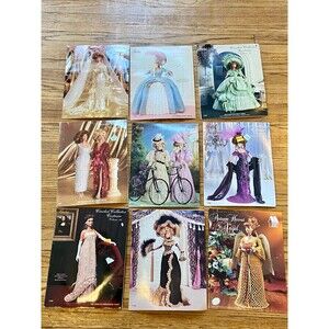 Lot 8 Paradise Publications Crochet Doll Pattern Gold Sequin Edwardian French